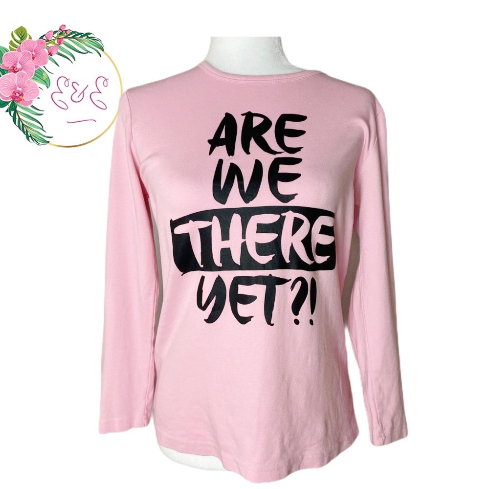 MONAG “Are We There Yet” Maternity Pink Tee Small